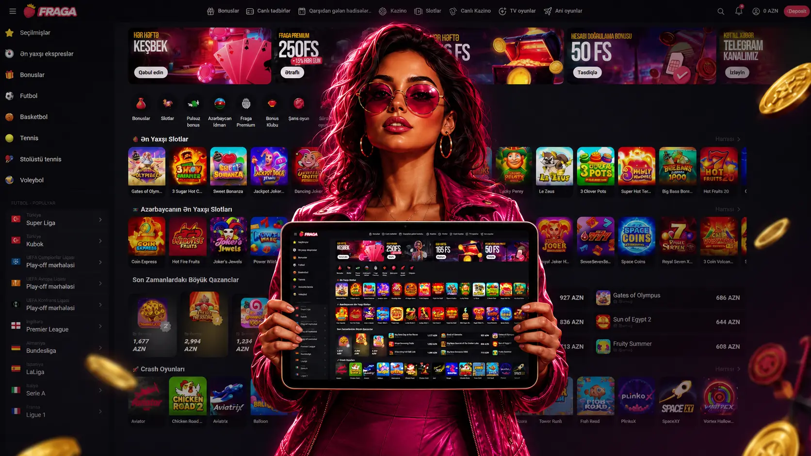 Fraga casino online slotları, Aviator oyunu, bonuslar və Fragabet casino oyun seçimi